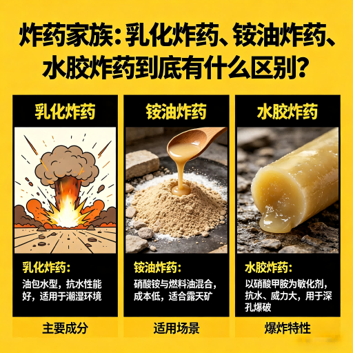 乌鲁木齐炸药家族：乳化炸药、铵油炸药、水胶炸药到底有什么区别？